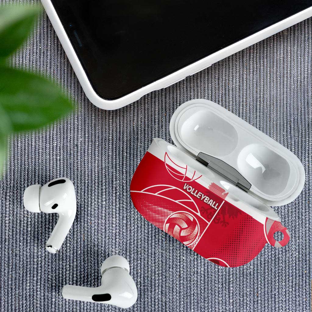Poland Volleyball AirPods Case Halftone Dot Style
