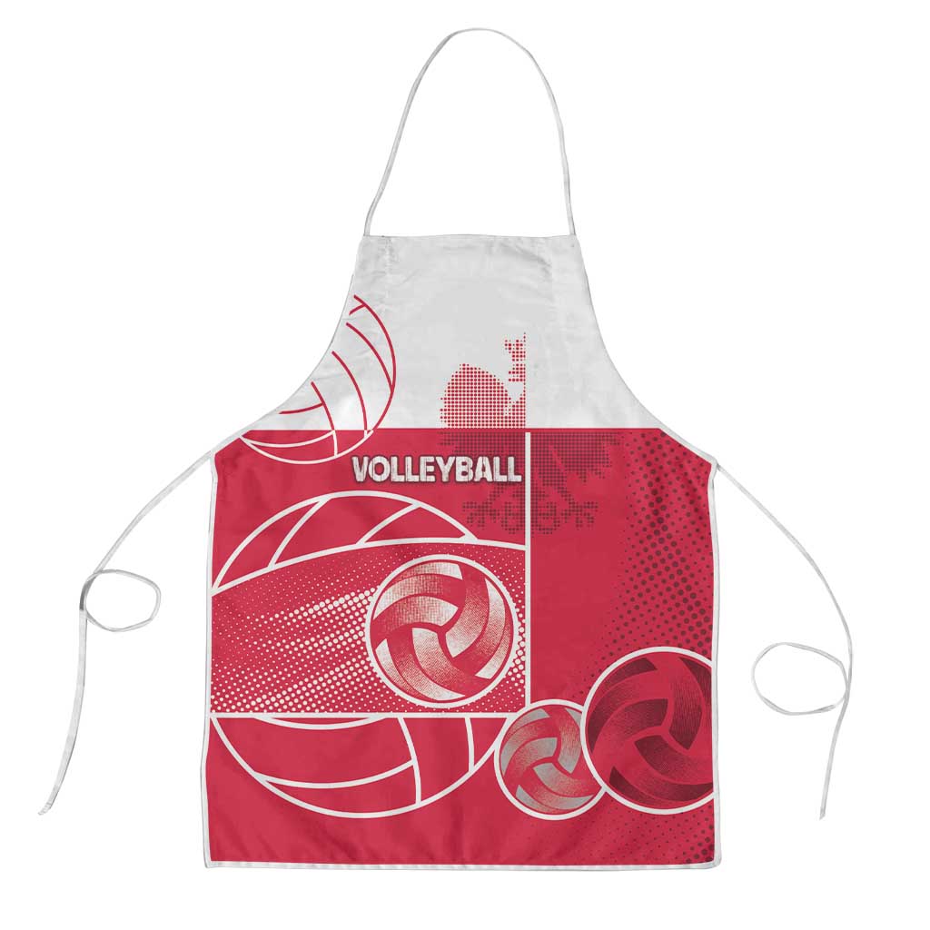 Poland Volleyball Apron Halftone Dot Style