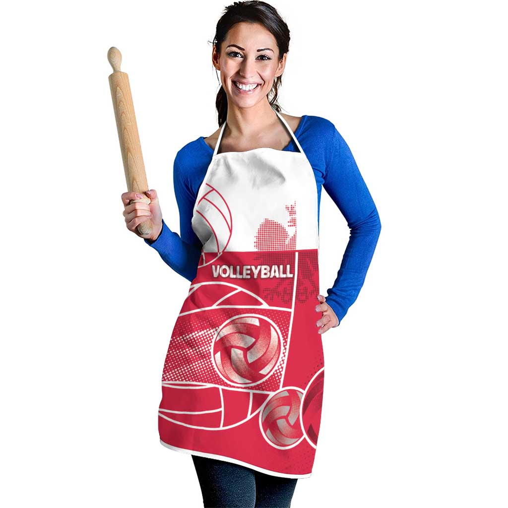Poland Volleyball Apron Halftone Dot Style