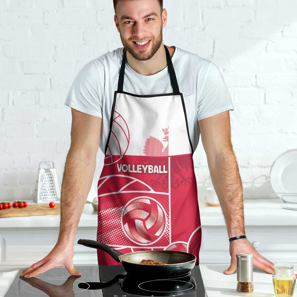 Poland Volleyball Apron Halftone Dot Style