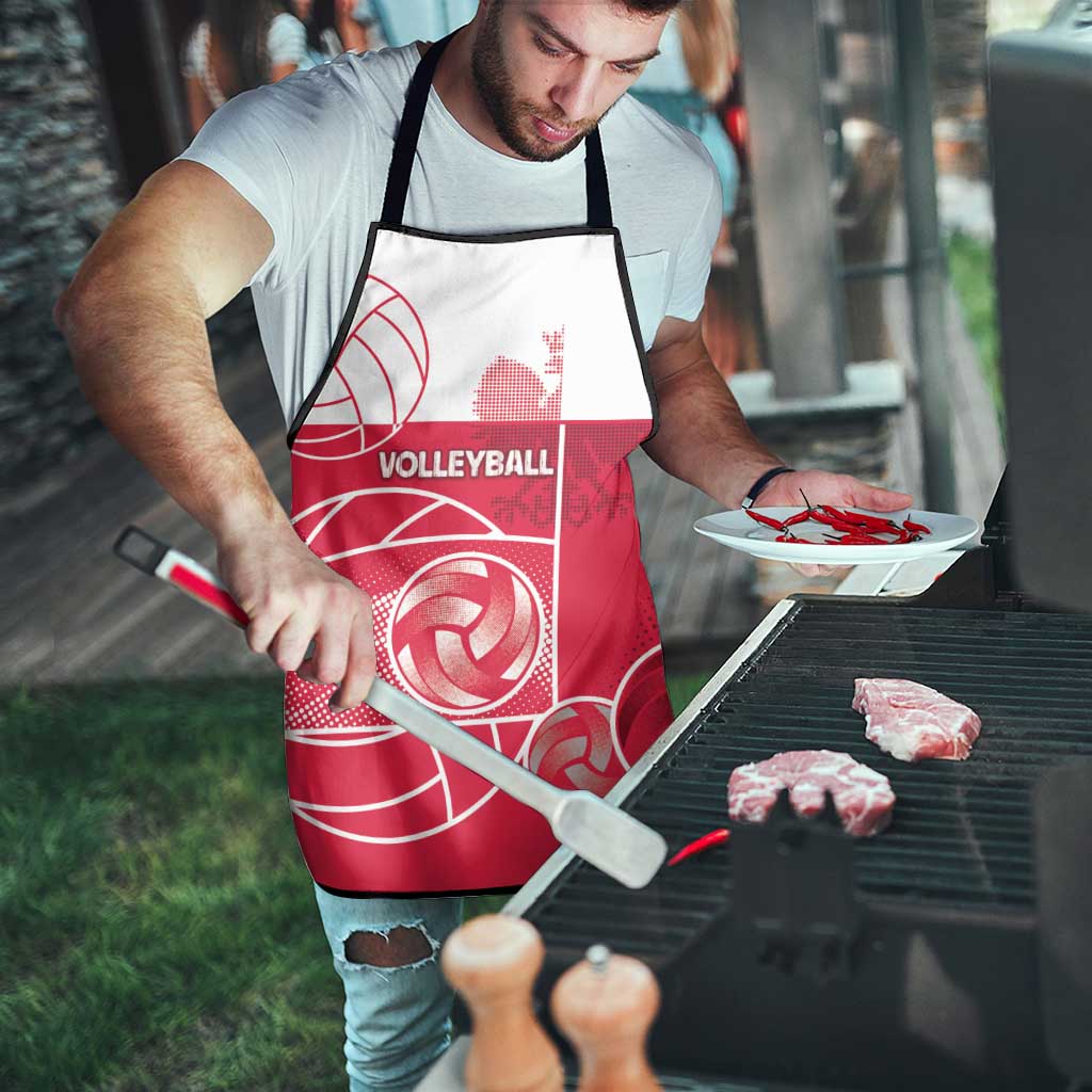 Poland Volleyball Apron Halftone Dot Style