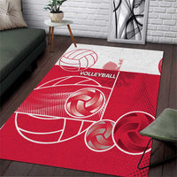 Poland Volleyball Area Rug Halftone Dot Style