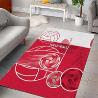 Poland Volleyball Area Rug Halftone Dot Style
