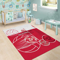 Poland Volleyball Area Rug Halftone Dot Style