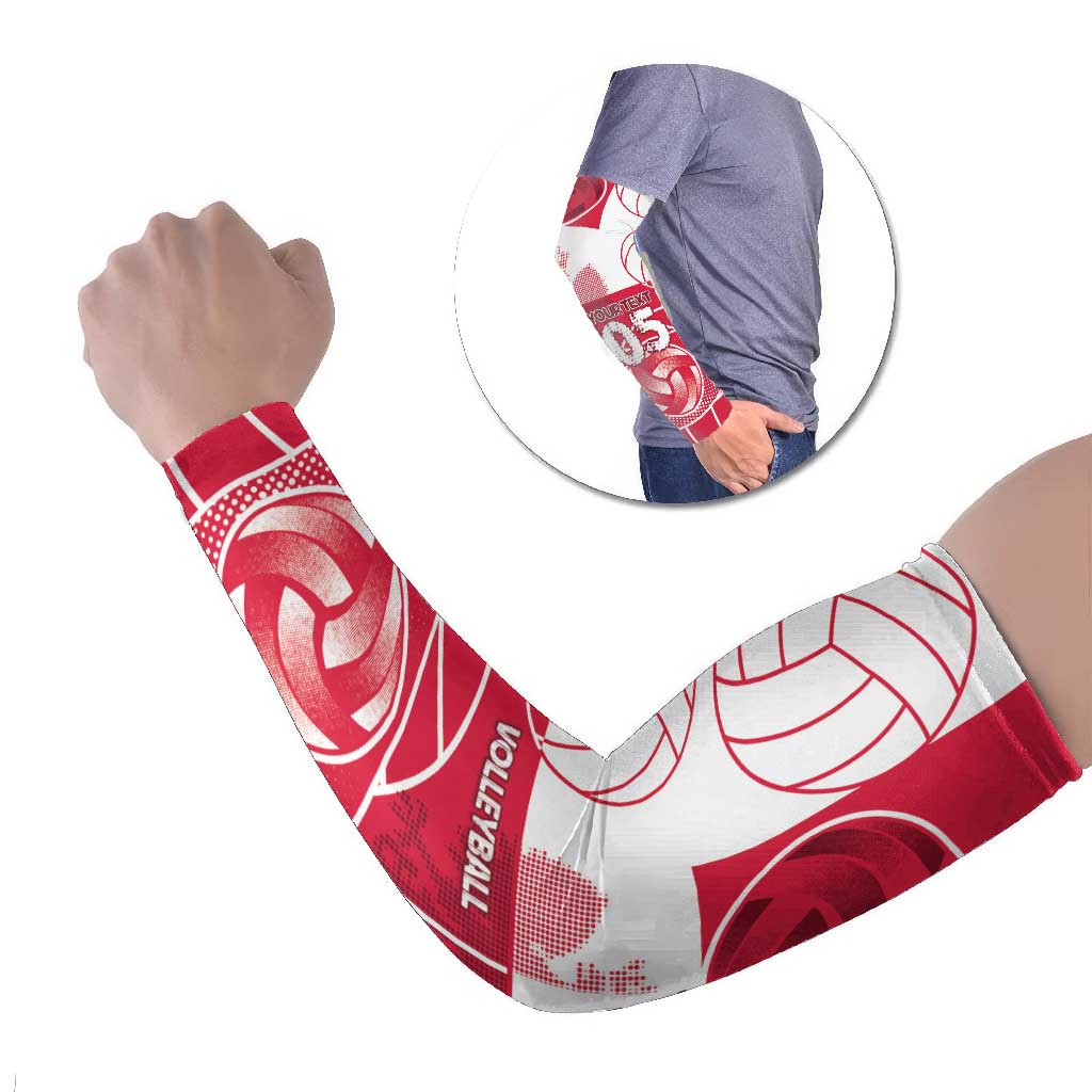 Custom Poland Volleyball Arm Sleeves Halftone Dot Style