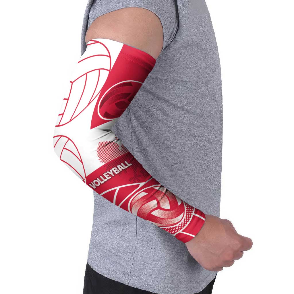 Custom Poland Volleyball Arm Sleeves Halftone Dot Style