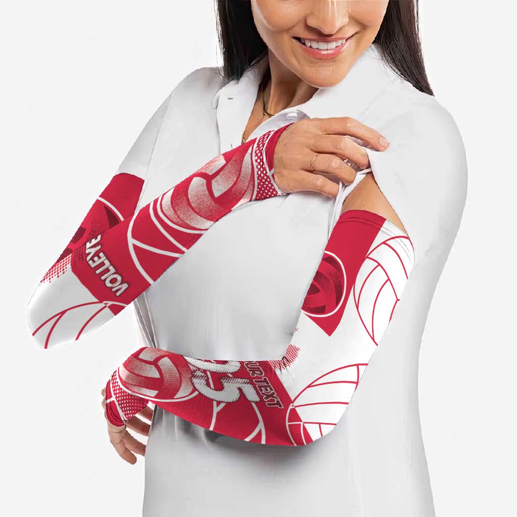 Custom Poland Volleyball Arm Sleeves Halftone Dot Style