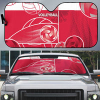 Poland Volleyball Auto Sun Shade Halftone Dot Style