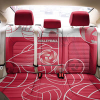 Poland Volleyball Back Car Seat Cover Halftone Dot Style