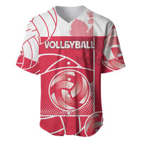Custom Poland Volleyball Baseball Jersey Halftone Dot Style