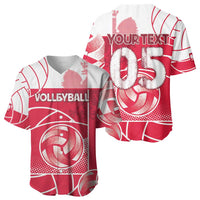 Custom Poland Volleyball Baseball Jersey Halftone Dot Style