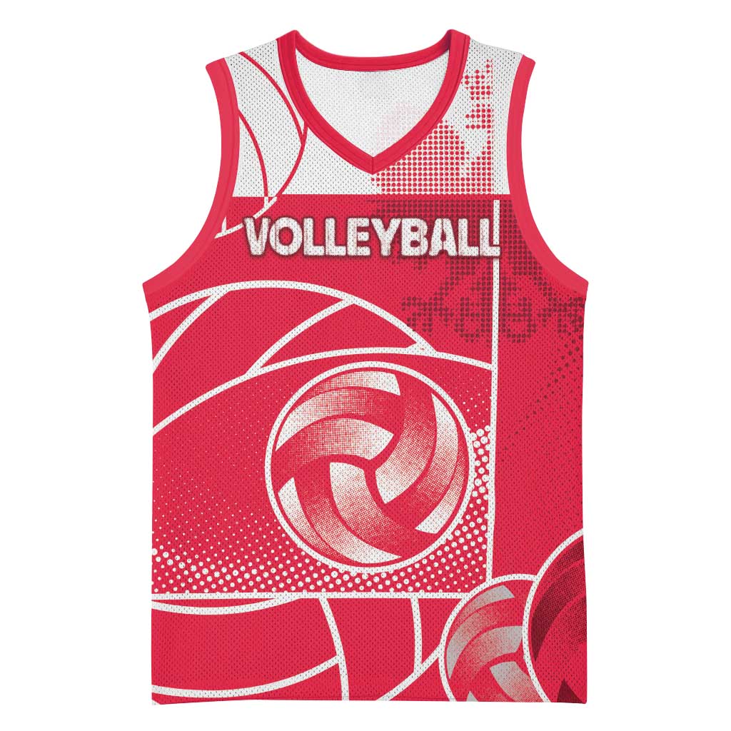 Custom Poland Volleyball Basketball Jersey Halftone Dot Style
