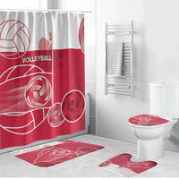 Poland Volleyball Bathroom Set Halftone Dot Style