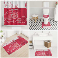 Poland Volleyball Bathroom Set Halftone Dot Style