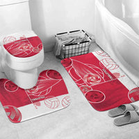 Poland Volleyball Bathroom Set Halftone Dot Style