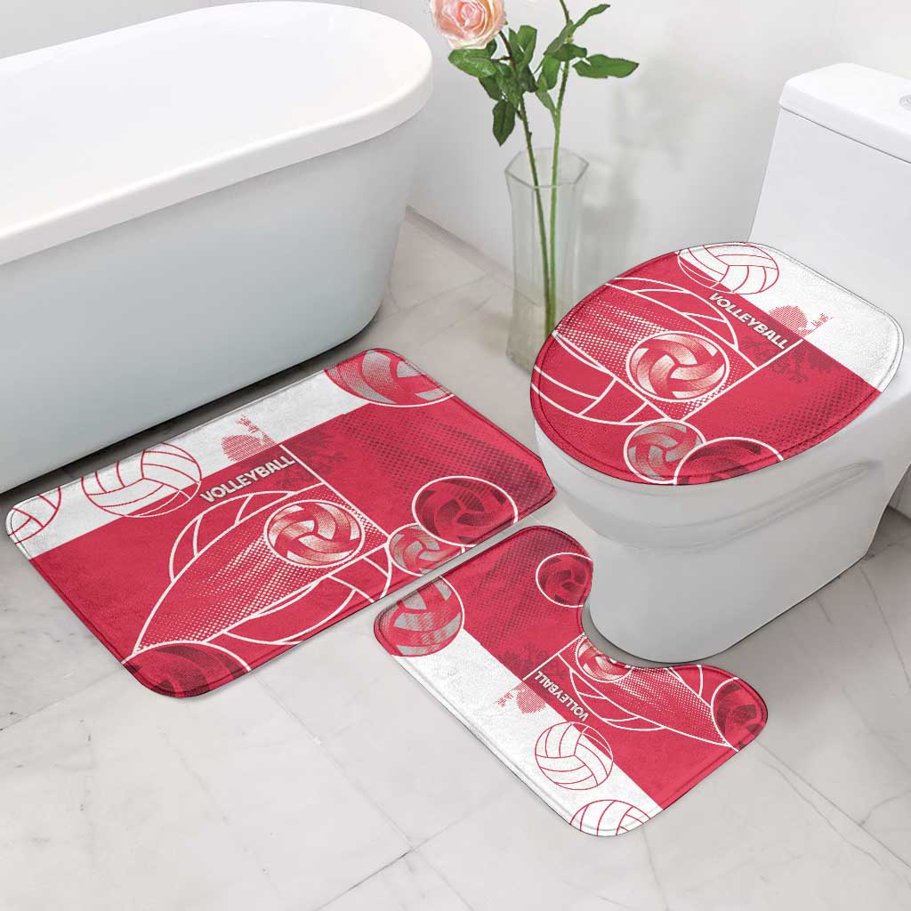 Poland Volleyball Bathroom Set Halftone Dot Style