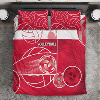 Poland Volleyball Bedding Set Halftone Dot Style