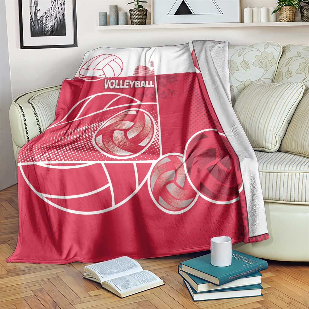 Poland Volleyball Blanket Halftone Dot Style