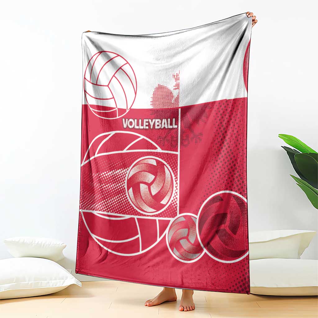 Poland Volleyball Blanket Halftone Dot Style