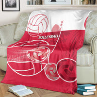 Poland Volleyball Blanket Halftone Dot Style