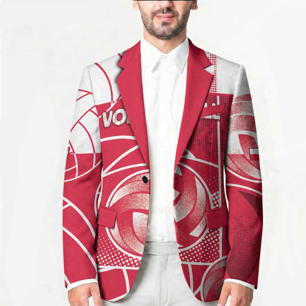 Custom Poland Volleyball Blazer Halftone Dot Style