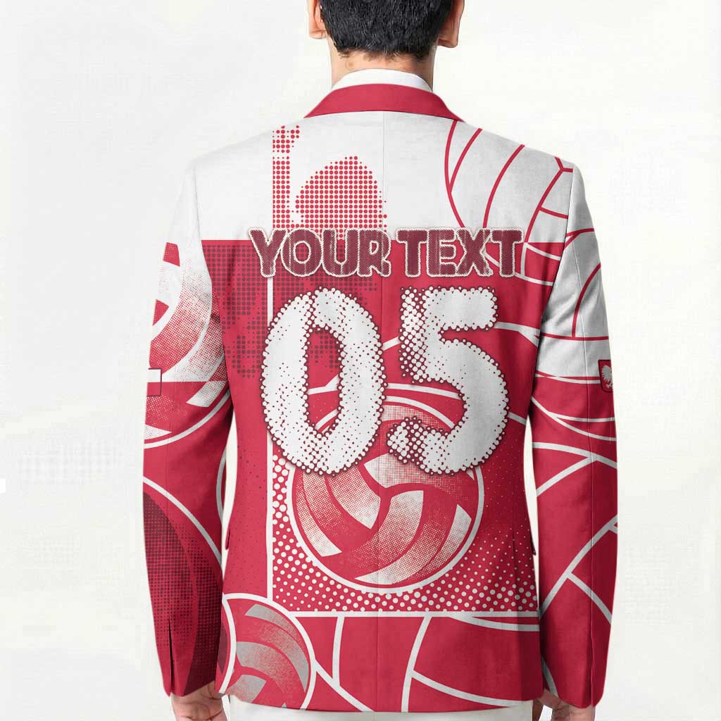 Custom Poland Volleyball Blazer Halftone Dot Style