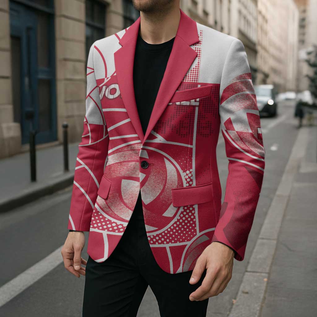 Custom Poland Volleyball Blazer Halftone Dot Style