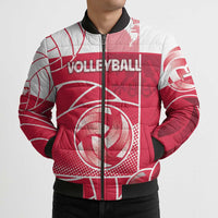 Custom Poland Volleyball Bomber Puffer Jacket Halftone Dot Style