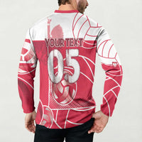 Custom Poland Volleyball Button Sweatshirt Halftone Dot Style