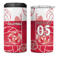 Custom Poland Volleyball 4 in 1 Can Cooler Tumbler Halftone Dot Style