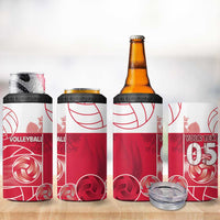 Custom Poland Volleyball 4 in 1 Can Cooler Tumbler Halftone Dot Style