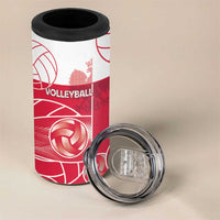 Custom Poland Volleyball 4 in 1 Can Cooler Tumbler Halftone Dot Style
