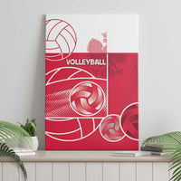 Poland Volleyball Canvas Wall Art Halftone Dot Style