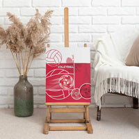 Poland Volleyball Canvas Wall Art Halftone Dot Style