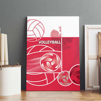 Poland Volleyball Canvas Wall Art Halftone Dot Style