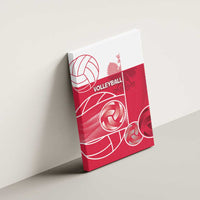Poland Volleyball Canvas Wall Art Halftone Dot Style