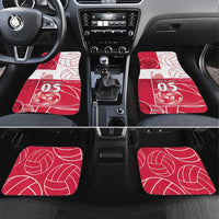 Custom Poland Volleyball Car Mats Halftone Dot Style