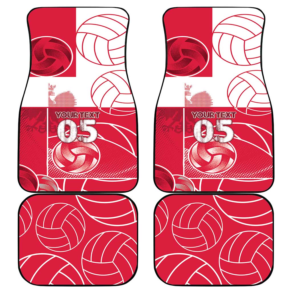Custom Poland Volleyball Car Mats Halftone Dot Style
