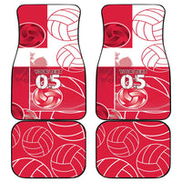 Custom Poland Volleyball Car Mats Halftone Dot Style