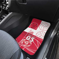 Custom Poland Volleyball Car Mats Halftone Dot Style