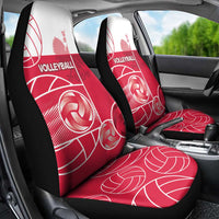 Poland Volleyball Car Seat Cover Halftone Dot Style