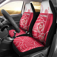 Poland Volleyball Car Seat Cover Halftone Dot Style
