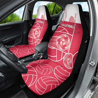 Poland Volleyball Car Seat Cover Halftone Dot Style