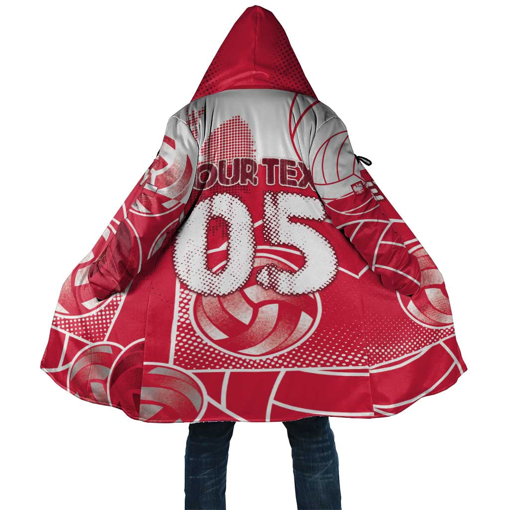 Custom Poland Volleyball Cloak Halftone Dot Style
