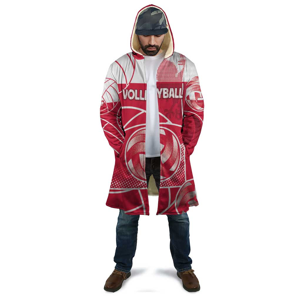 Custom Poland Volleyball Cloak Halftone Dot Style