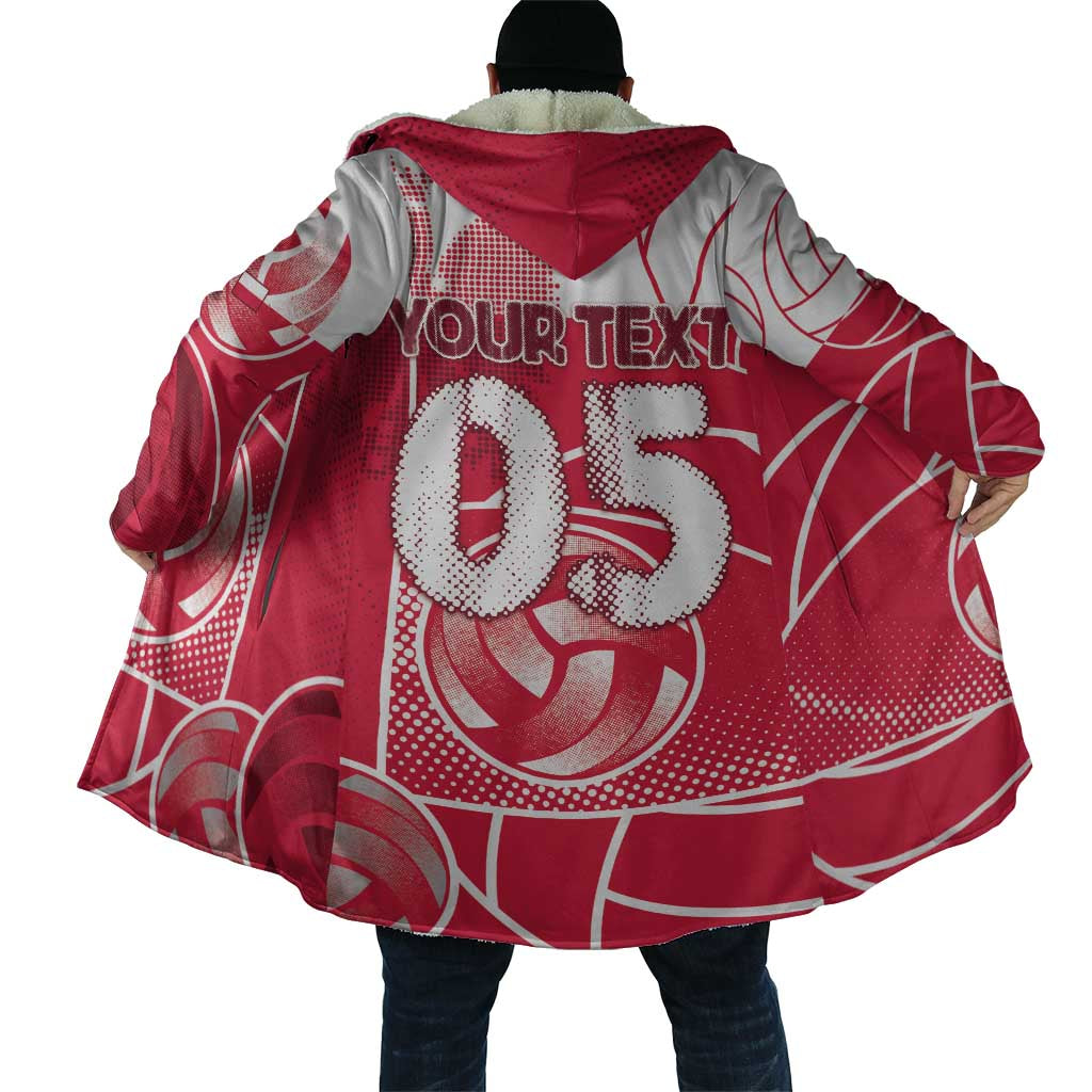 Custom Poland Volleyball Cloak Halftone Dot Style