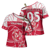Custom Poland Volleyball Cross Shoulder Shirt Halftone Dot Style