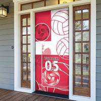 Custom Poland Volleyball Door Cover Halftone Dot Style