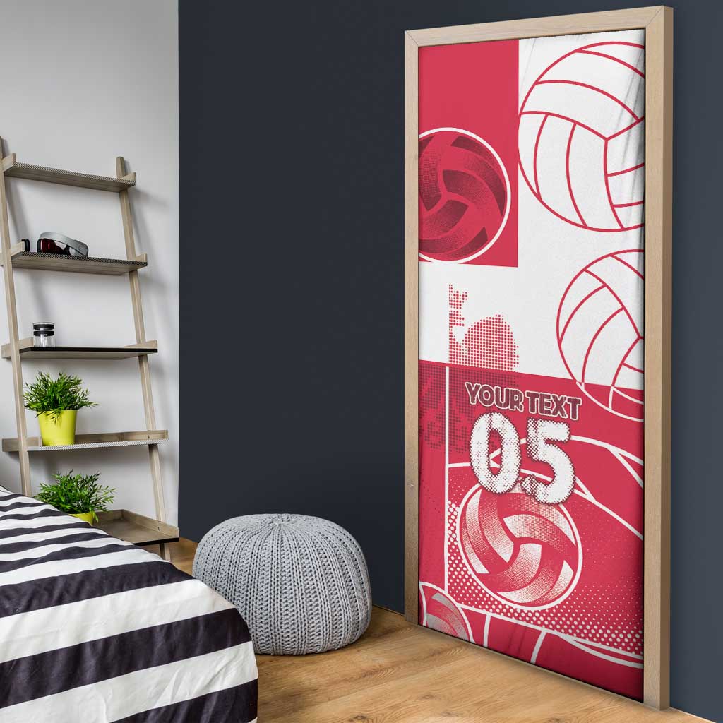Custom Poland Volleyball Door Cover Halftone Dot Style