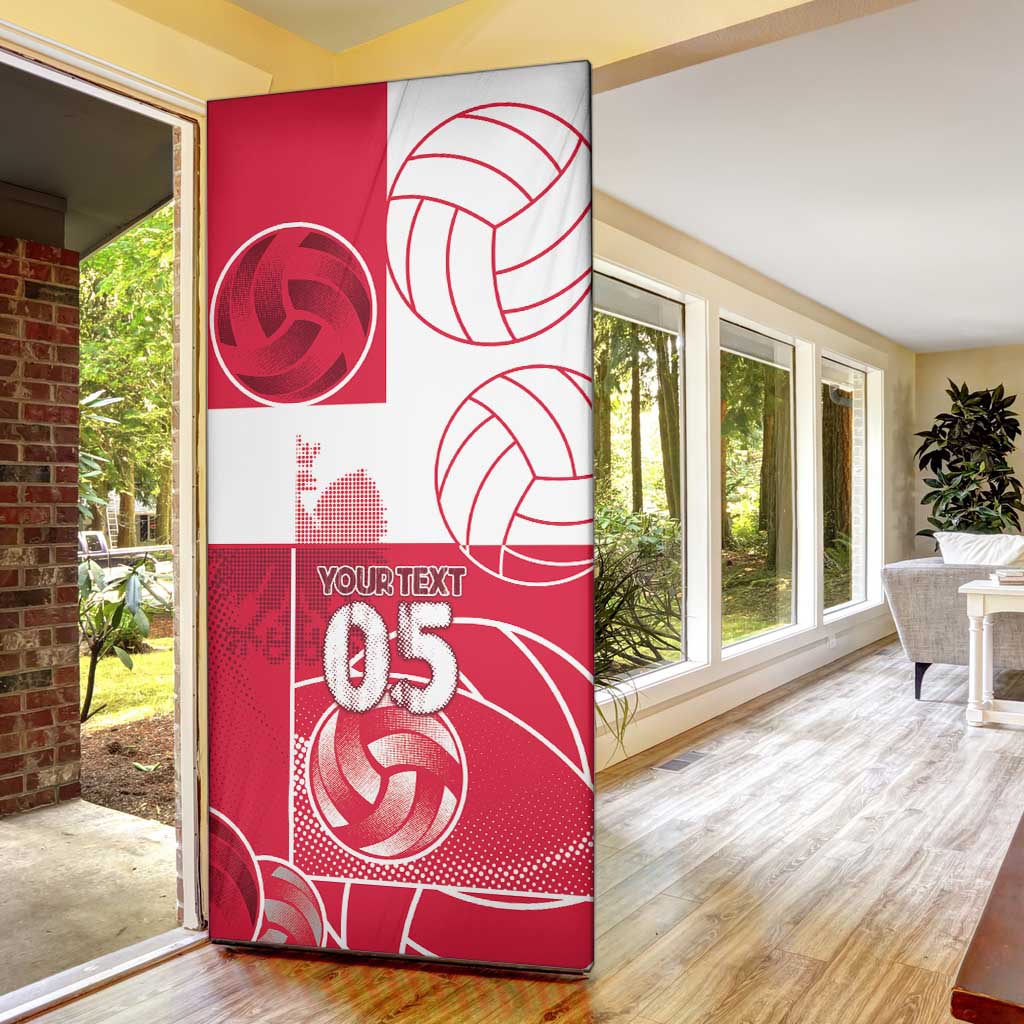 Custom Poland Volleyball Door Cover Halftone Dot Style